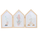 Rooftop Wooden Photo Frame 3 Opening Hinged Triple Picture Frames Home Crafts Ornaments Photo Frame Home Decor